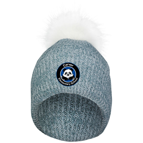 Pacific Headwear Faux Fur Pom Beanie - Embroidered Logo Thumbnail