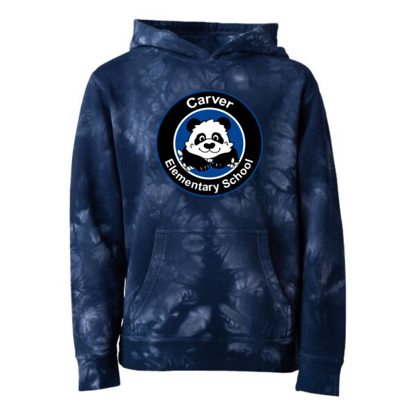 Youth Midweight Tie-Dye Hooded Pullover - Printed Logo Thumbnail