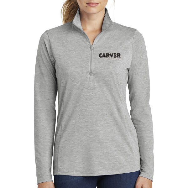 Sport-Tek Ladies PosiCharge Tri-Blend Wicking 1/4 Zip Pullover - Embroidered Logo Thumbnail