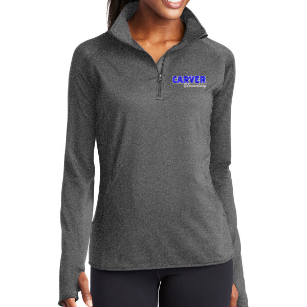Sport-Tek Ladies Sport Wick Stretch 1/2 Zip Pullover - Embroidered Logo Thumbnail