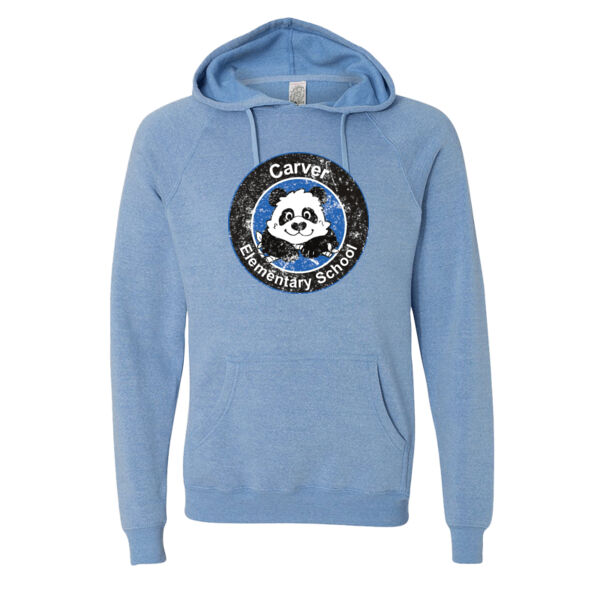 **CLOSEOUT ITEM** Unisex Special Blend Raglan Hooded Sweatshirt - Printed Logo Thumbnail